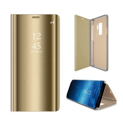 Viedtālruņa atveramais maciņš Samsung Galaxy S22 Smart Clear View Zelta