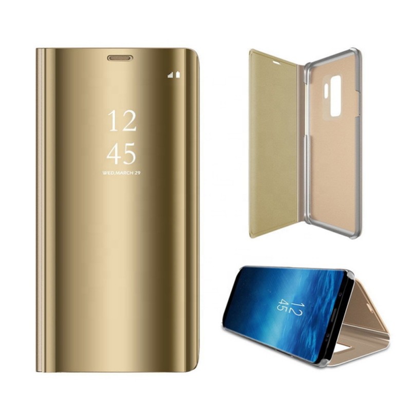 Viedtālruņa atveramais maciņš Samsung Galaxy S22 Smart Clear View Zelta