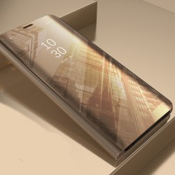 Viedtālruņa atveramais maciņš Samsung Galaxy S22 Smart Clear View Zelta