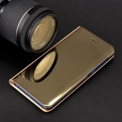 Viedtālruņa atveramais maciņš Samsung Galaxy S22 Smart Clear View Zelta
