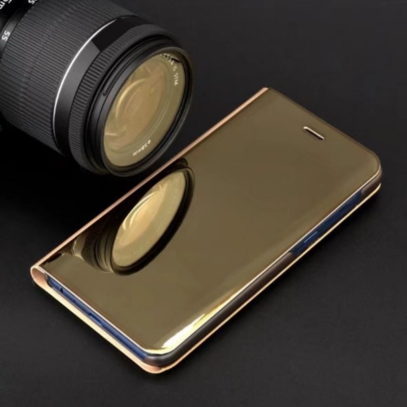 Nutitelefoni klapiümbris Samsung Galaxy S22 Nutikas selge vaade Kuldne