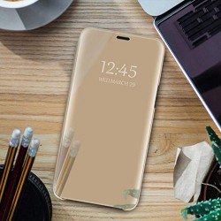 Viedtālruņa atveramais maciņš Samsung Galaxy S22 Smart Clear View Zelta