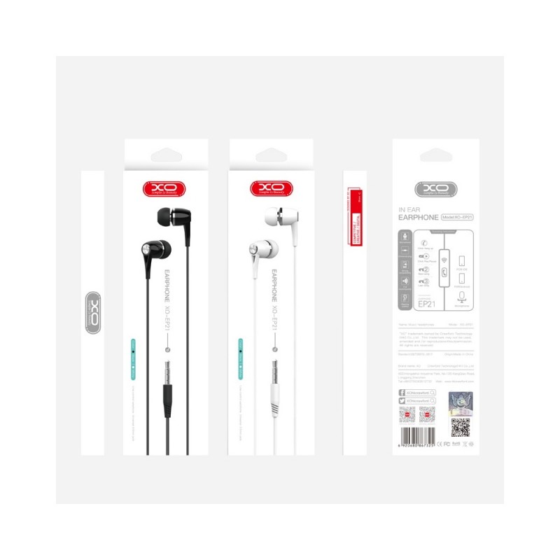 Universal EP21 jack 3,5mm Melns