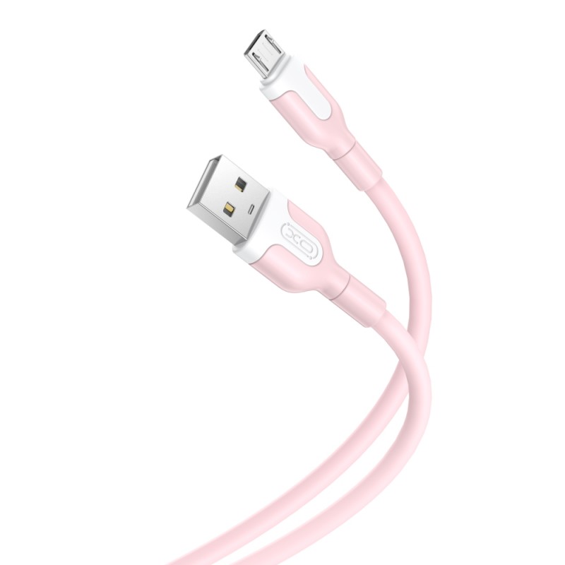 Universal USB - microUSB 1,0 m 2,1A Rozā