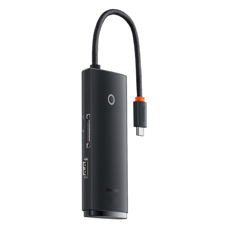 Kabeļa pārveidotājs HUB USB-C 2 x USB 3.0 / USB Type C / HDMI 1.4 / SD/TF OTG black WKQX050001 Melna