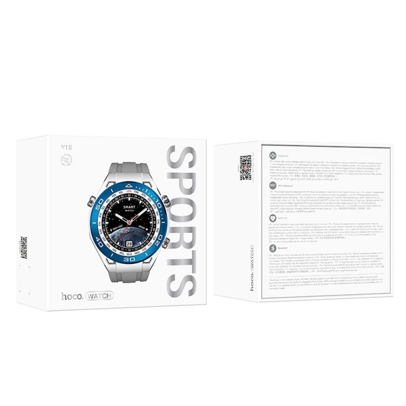 Universal smartwatch Y16 Smart sports watch (call version) Sudraba