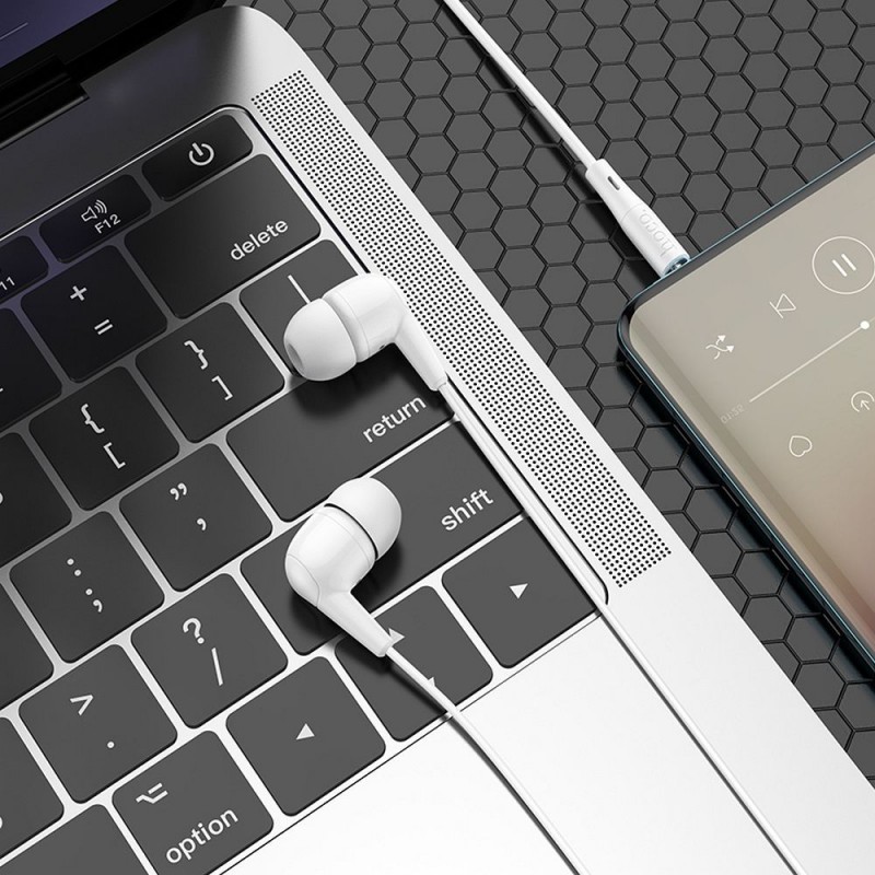 Austiņas ar vadu Universal earphones universal with mic M97 Balta