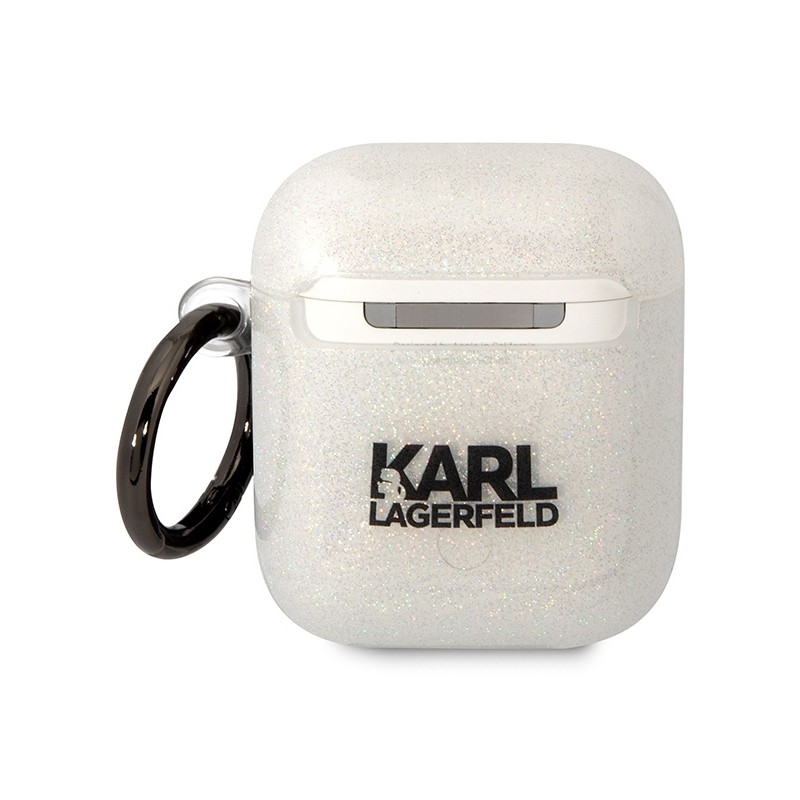 Karl Lagerfeld KLA2HNKCTGT Airpods 1/2 cover transparent Glitter Karl&Choupette