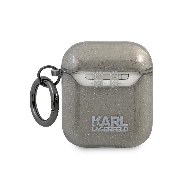 Karl Lagerfeld KLA2UCHGK AirPods 1/2 cover czarny/black Glitter Choupette