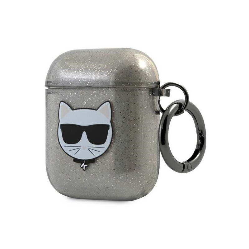 Karl Lagerfeld KLA2UCHGK AirPods 1/2 cover czarny/black Glitter Choupette