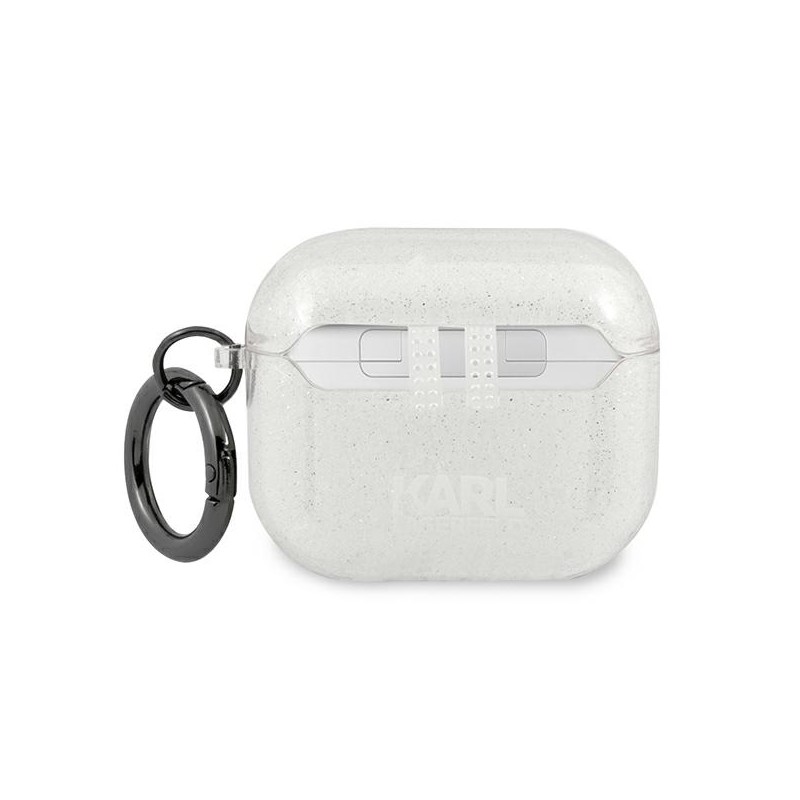 Bezvadu austiņu apvalks Apple Glitter Choupette Silver