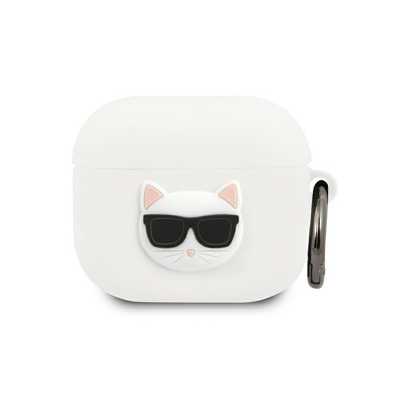 Karl Lagerfeld KLACA3SILCHWH AirPods 3 cover biały/white Silicone Choupette