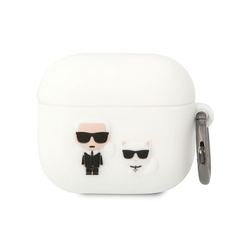 Karl Lagerfeld KLACA3SILKCW AirPods 3 cover biały/white Silicone Karl & Choupette