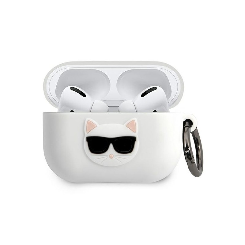 Karl Lagerfeld KLACAPSILCHWH AirPods Pro cover biały/white Silicone Choupette