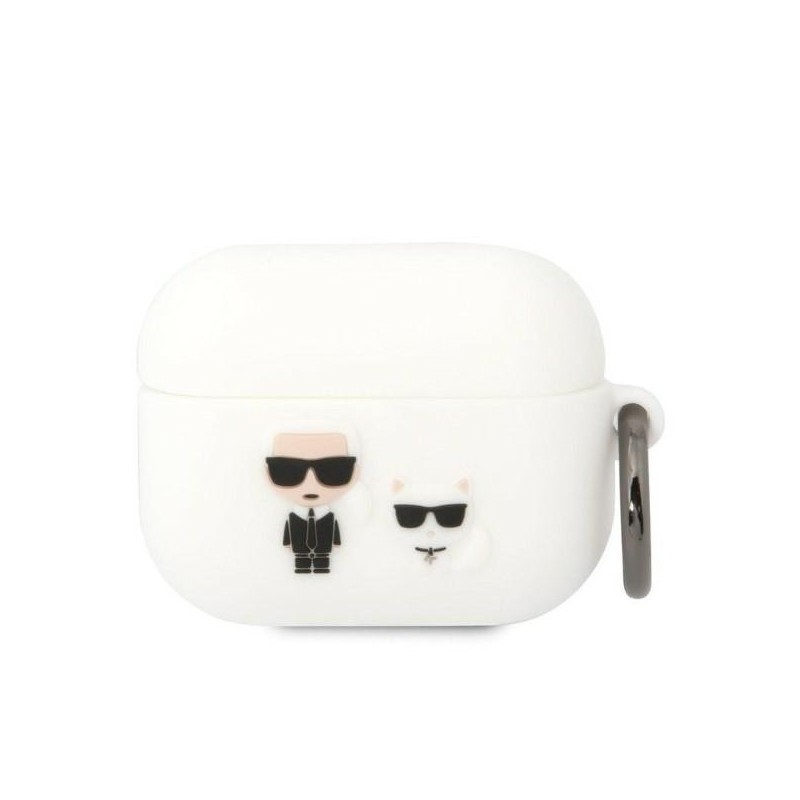 Karl Lagerfeld KLACAPSILKCW AirPods Pro cover biały/white Silicone Karl & Choupette