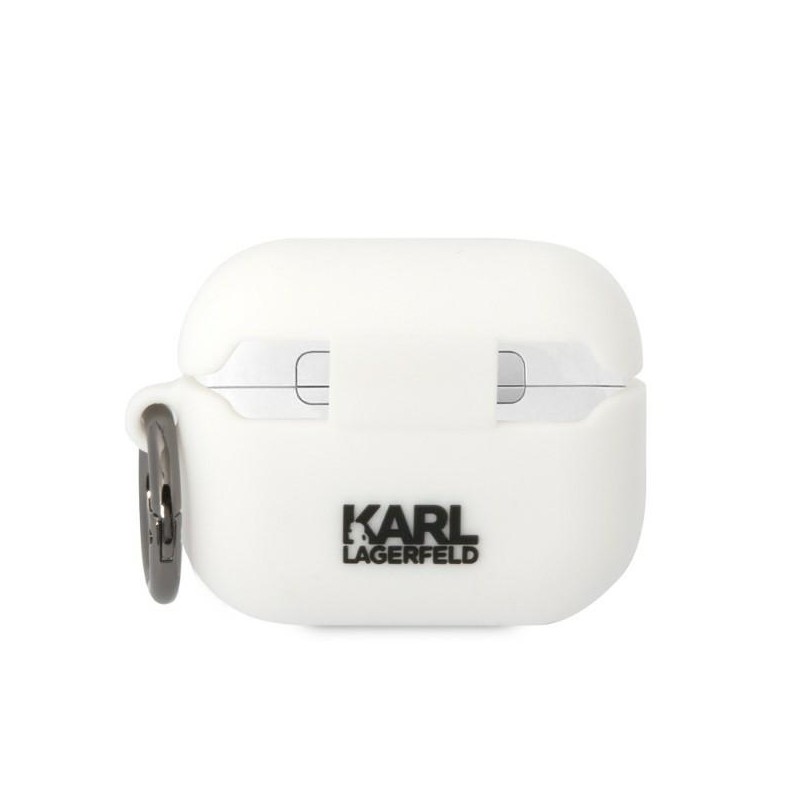 Karl Lagerfeld KLACAPSILKCW AirPods Pro cover biały/white Silicone Karl & Choupette