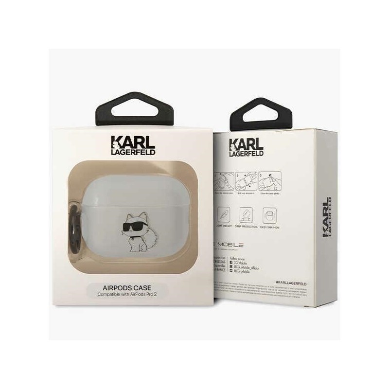 Karl Lagerfeld KLAP2HNCHTCT Airpods Pro 2 (2022/2023) cover transparent Ikonik Choupette