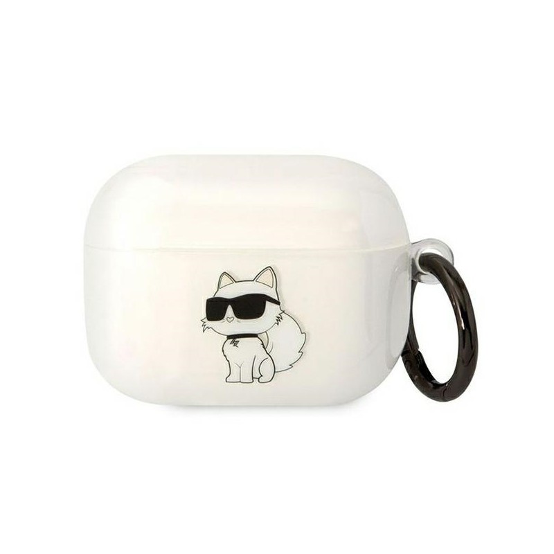 Bezvadu austiņu apvalks Apple 3D Logo NFT Choupette KLAPHNCHTCT Balta, Ar Dizainu