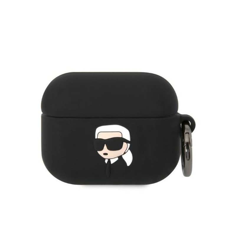 Karl Lagerfeld KLAPRUNIKK AirPods Pro cover czarny/black Silicone Karl Head 3D