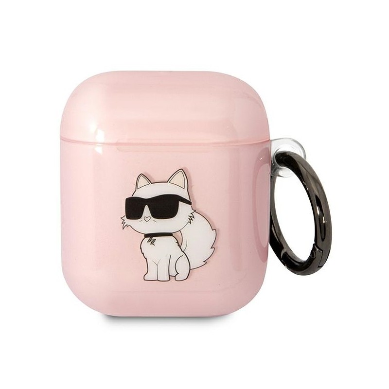 Karl Lagerfeld KLA2HNCHTCP Airpods 1/2 cover różowy/pink Ikonik Choupette