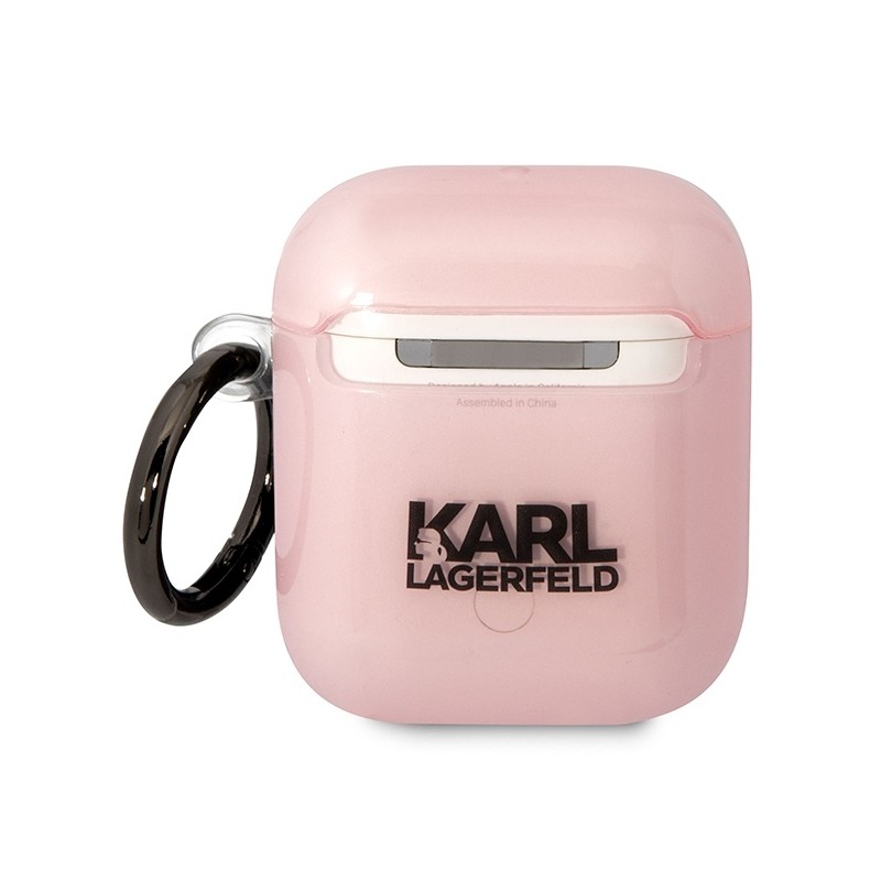 Karl Lagerfeld KLA2HNCHTCP Airpods 1/2 cover różowy/pink Ikonik Choupette