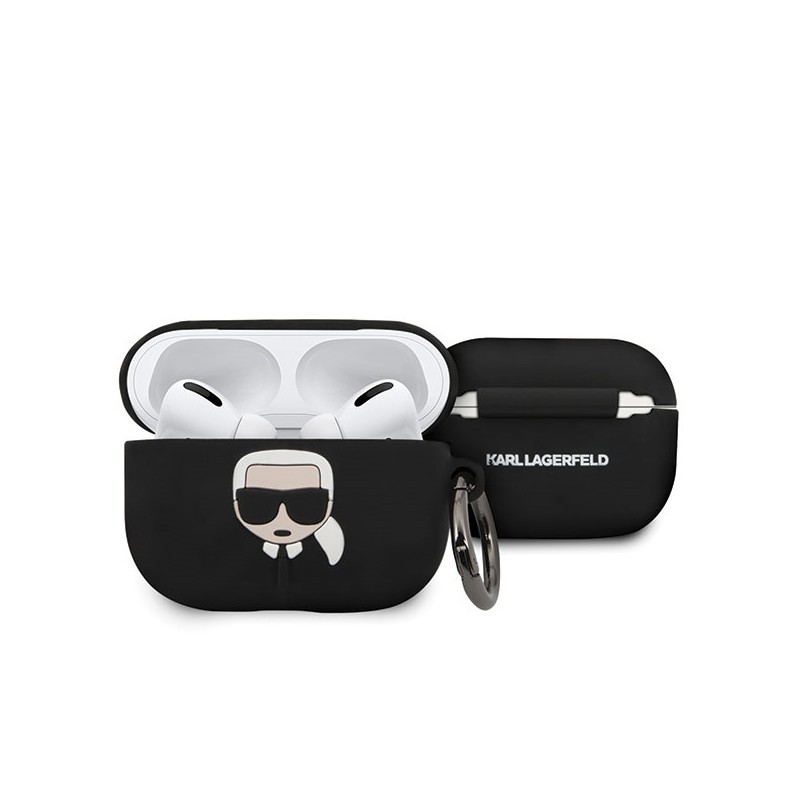 Karl Lagerfeld KLACAPSILGLBK AirPods Pro cover czarny/black Silicone Ikonik