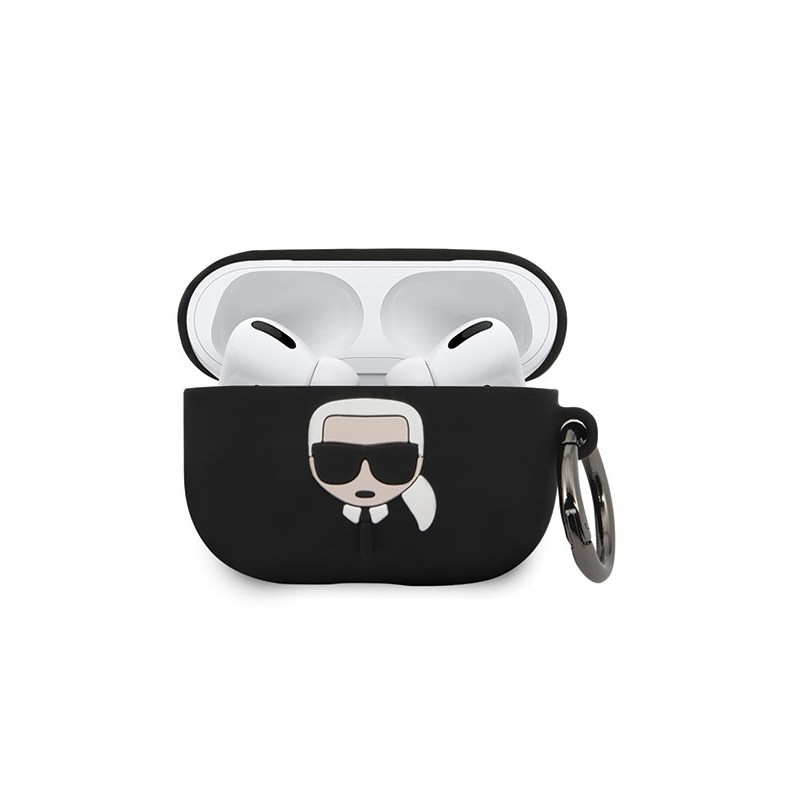 Karl Lagerfeld KLACAPSILGLBK AirPods Pro cover czarny/black Silicone Ikonik