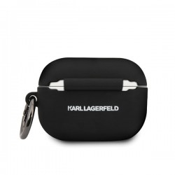 Karl Lagerfeld KLACAPSILGLBK AirPods Pro cover czarny/black Silicone Ikonik
