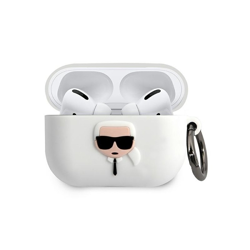 Karl Lagerfeld KLACAPSILGLWH AirPods Pro cover biały/white Silicone Ikonik