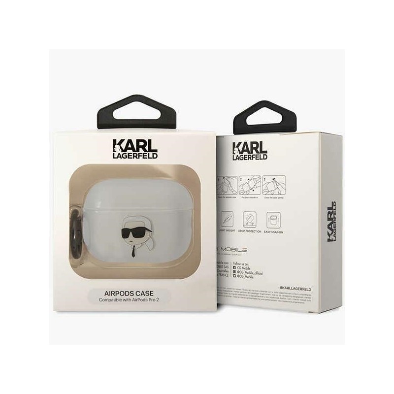 Karl Lagerfeld KLAP2HNIKTCT Airpods Pro 2 (2022/2023) cover transparent  Ikonik Karl Lagerfeld