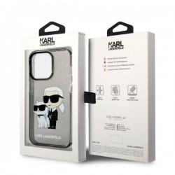 Viedtālruņa aizmugurējais vāciņš Apple iPhone 14 Pro Glitter Karl and Choupette NFT KLHCP14LHNKCTGK Melna, Ar Dizainu