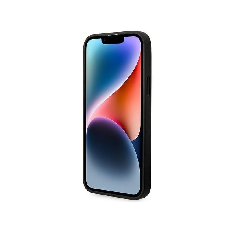 Viedtālruņa aizmugurējais vāciņš Apple iPhone 14 Plus Saffiano Monogram Melna, Ar Tekstu