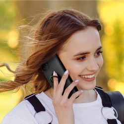 Viedtālruņa aizmugurējais vāciņš Samsung Galaxy A55 5G Silicone Ring Melna