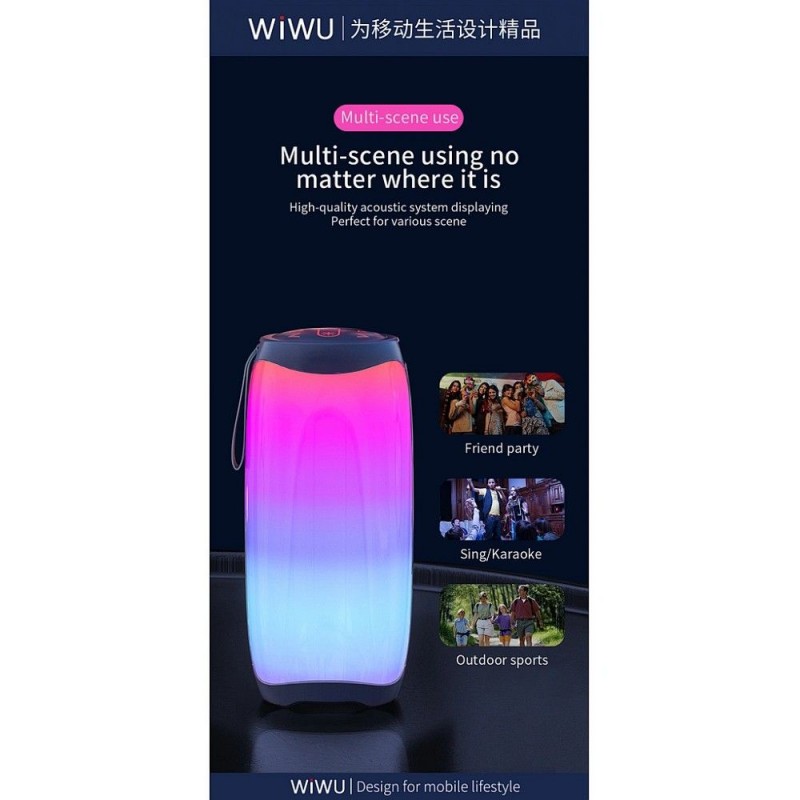 Universal Wireless Bluetooth Speaker Thunder P40 LED Melns
