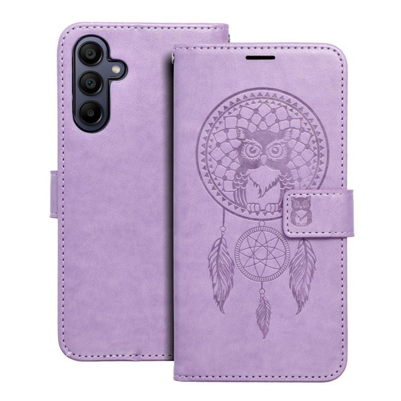 Viedtālruņa atveramais maciņš Samsung Galaxy A15 5G Mezzo Book Dreamcatcher Purpura