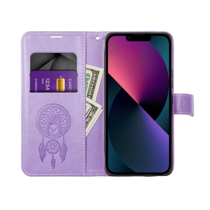 Viedtālruņa atveramais maciņš Samsung Galaxy A15 5G Mezzo Book Dreamcatcher Purpura