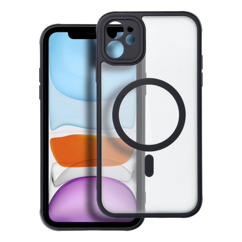 Nutitelefoni tagakaas Õun iPhone 11 Täismatt salv Must, Läbipaistev