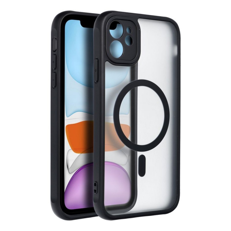 Nutitelefoni tagakaas Õun iPhone 11 Täismatt salv Must, Läbipaistev
