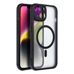 Viedtālruņa aizmugurējais vāciņš Apple iPhone 14 Full matte mag Melna, Caurspīdīga
