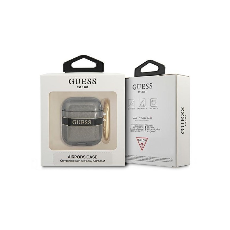 Guess  GUA2HHTSK AirPods 1/2 cover czarny/black Strap Collection