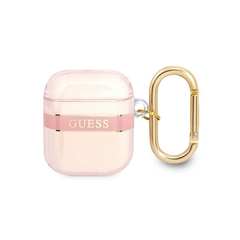 Bezvadu austiņu apvalks Apple Stripe Collection Rozā, Ar Dizainu