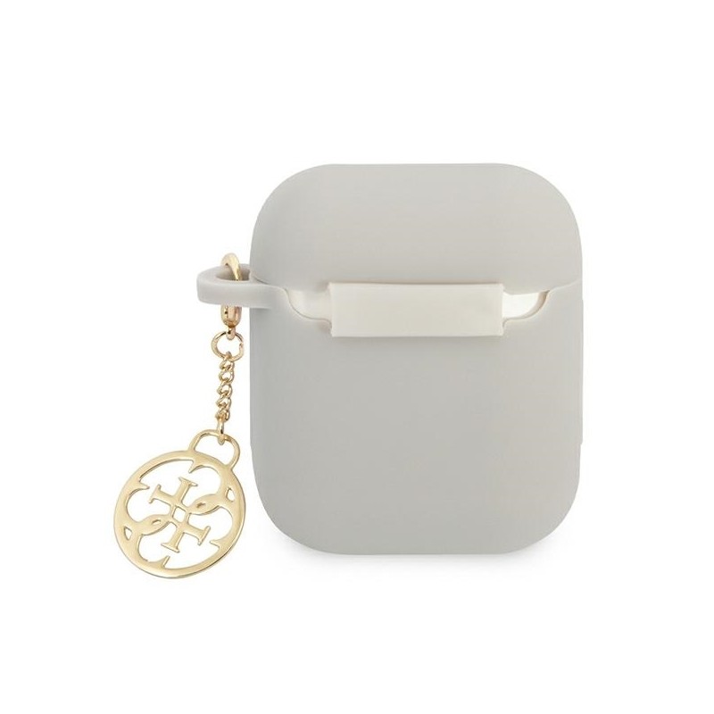 Guess GUA2LSC4EG AirPods 1/2 cover szary/grey Silicone Charm 4G Collection