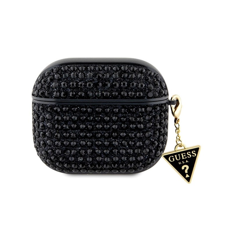 Guess GUA3HDGTPK AirPods 3 cover czarny/black Rhinestone Triangle Charm