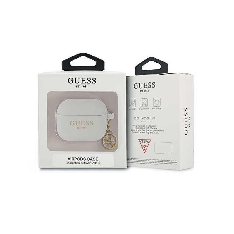 Guess GUA3LSC4EG AirPods 3 cover szary/grey Silicone Charm 4G Collection