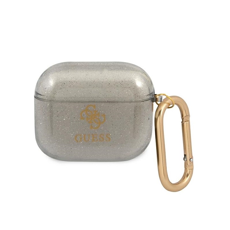 Guess GUA3UCG4GK AirPods 3 cover czarny/black Glitter Collection