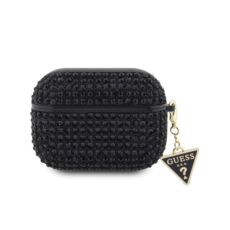 Guess GUAP2HDGTPK AirPods Pro 2 (2022/2023) cover czarny/black Rhinestone Triangle Charm
