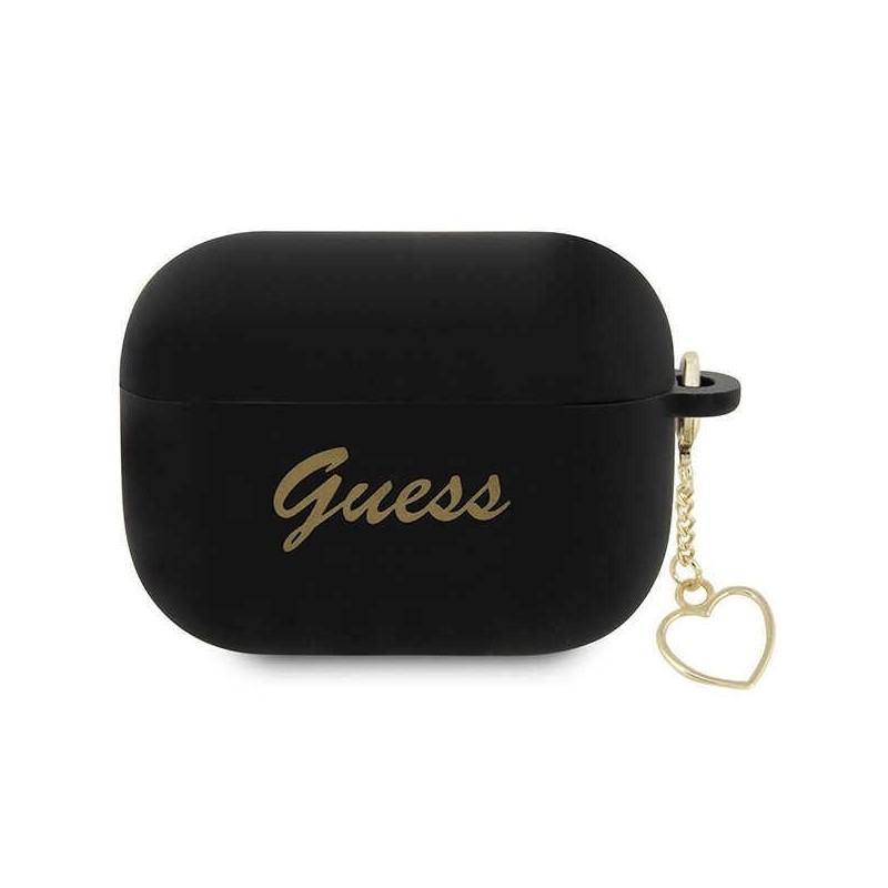 Bezvadu austiņu apvalks Apple Charms Heart Collection Melna, Ar Tekstu