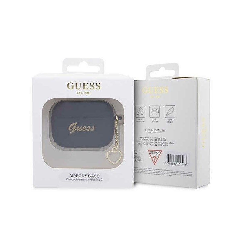 Guess GUAP2LSCHSK AirPods Pro 2 (2022/2023) cover czarny/black Silicone Charm Heart Collection