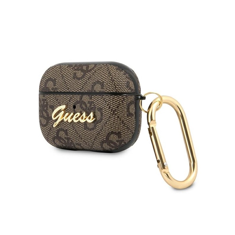 Guess GUAP4GSMW AirPods Pro cover brązowy/brown 4G Script Metal Collection