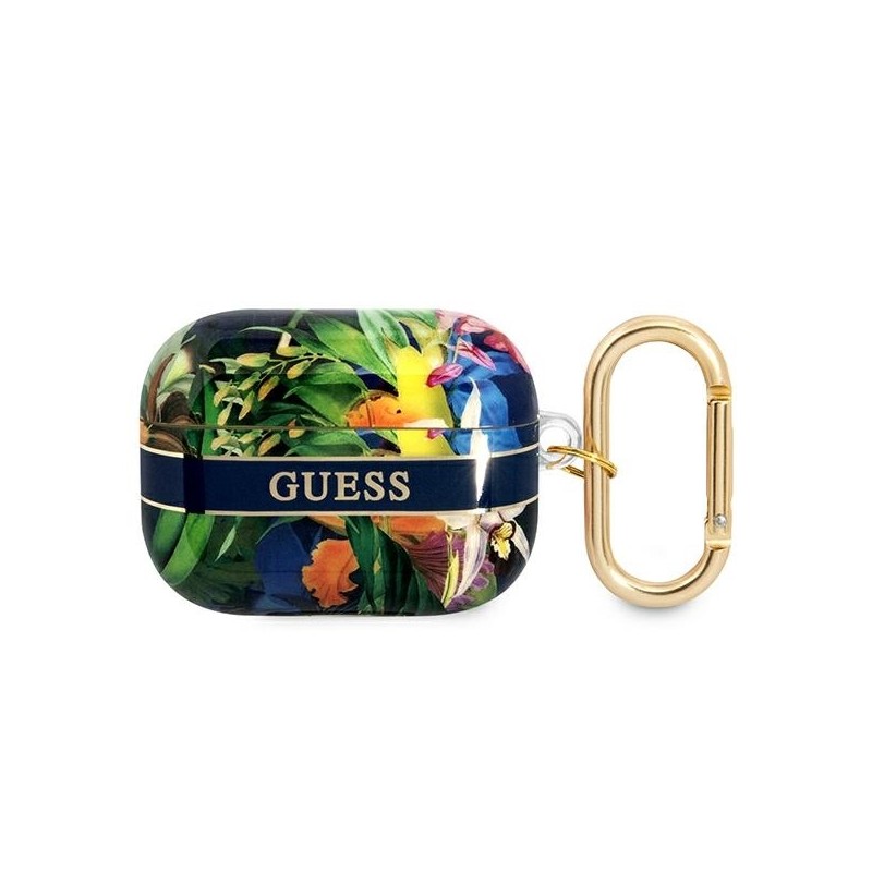 Guess GUAPHHFLB AirPods Pro cover niebieski/blue Flower Strap Collection